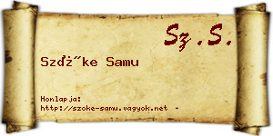 Szőke Samu névjegykártya